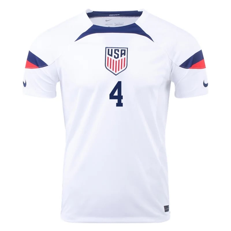 Tyler Adams #4 USMNT Home Jersey World Cup 2022