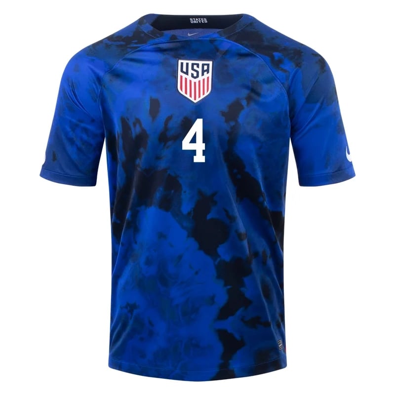 Tyler Adams #4 USMNT Away Jersey World Cup 2022